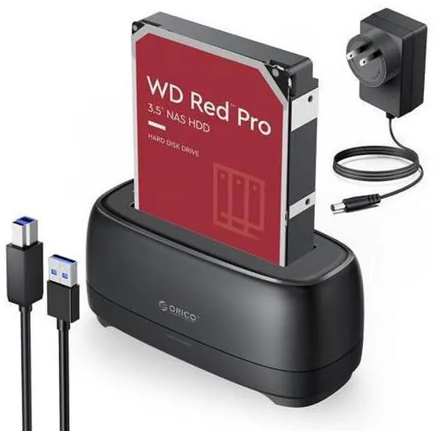 Main image of External Hard Drive Docking Station for 2.5/3.5 Inch HDD SSD USB 3.0 to SATA Hard Drive Dock Up to 22TB Support UASP 12V Power Adapter Supply-DD18