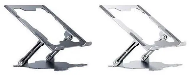 Alt view image 2 of 7 - Integrated Foldable Laptop Stand Hollow Heat-Dissipating Flat Desktop Stand(Moon Silver)