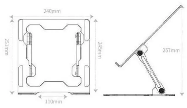 Alt view image 3 of 7 - Integrated Foldable Laptop Stand Hollow Heat-Dissipating Flat Desktop Stand(Moon Silver)