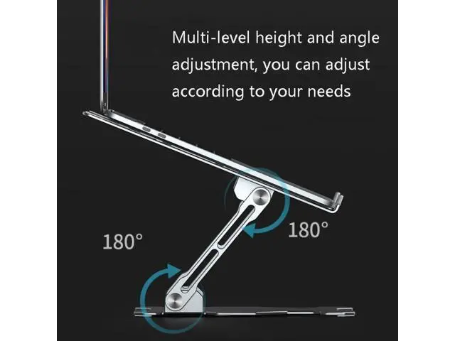 Alt view image 4 of 7 - Integrated Foldable Laptop Stand Hollow Heat-Dissipating Flat Desktop Stand(Moon Silver)