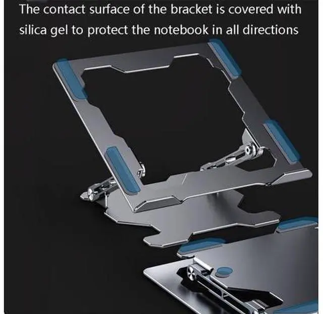 Alt view image 6 of 7 - Integrated Foldable Laptop Stand Hollow Heat-Dissipating Flat Desktop Stand(Moon Silver)