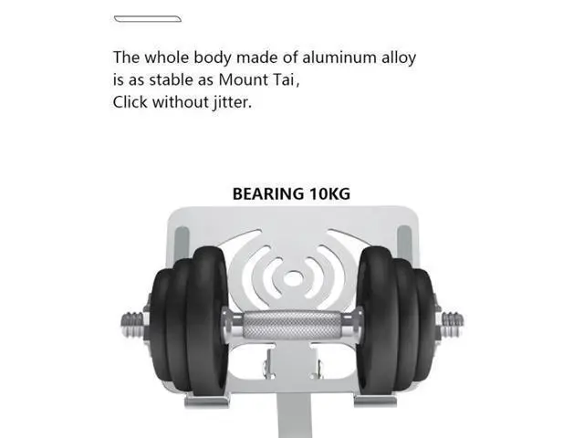 Alt view image 3 of 7 - L-13 Aluminum Alloy Foldable Rotating Laptop/Tablet Stand (Silver)