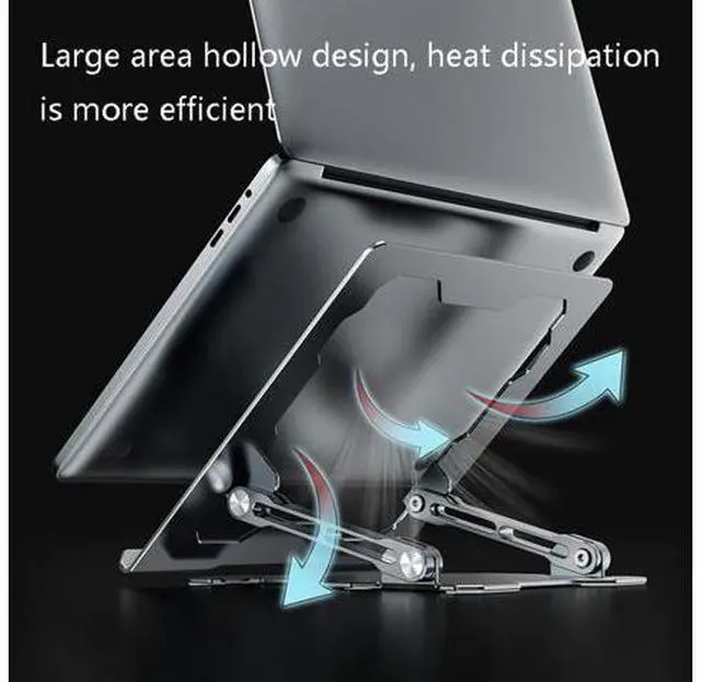 Alt view image 5 of 7 - Integrated Foldable Laptop Stand Hollow Heat-Dissipating Flat Desktop Stand(Moon Silver)
