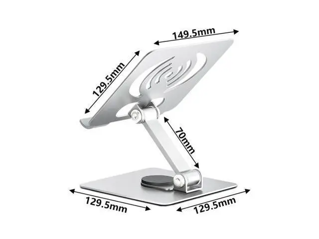 Alt view image 2 of 7 - L-13 Aluminum Alloy Foldable Rotating Laptop/Tablet Stand (Silver)