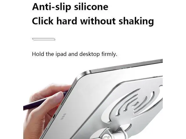 Alt view image 5 of 7 - L-13 Aluminum Alloy Foldable Rotating Laptop/Tablet Stand (Silver)