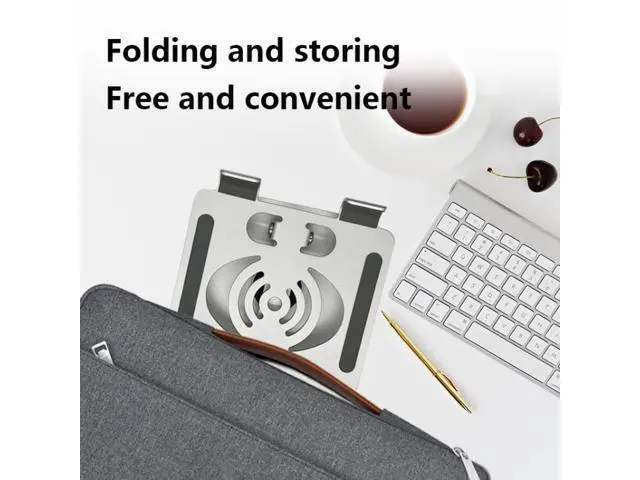 Alt view image 7 of 7 - L-13 Aluminum Alloy Foldable Rotating Laptop/Tablet Stand (Silver)