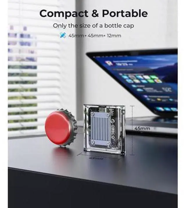 Alt view image 5 of 7 - M.2 2230 NVMe SSD Enclosure, 10Gbps USB C 3.2 Gen2 to NVMe Adapter Compatible with iPhone 15/16 Pro Max ProRes, M.2 Reader Supports UASP, Trim, M-Key(B+M Key) - TC20