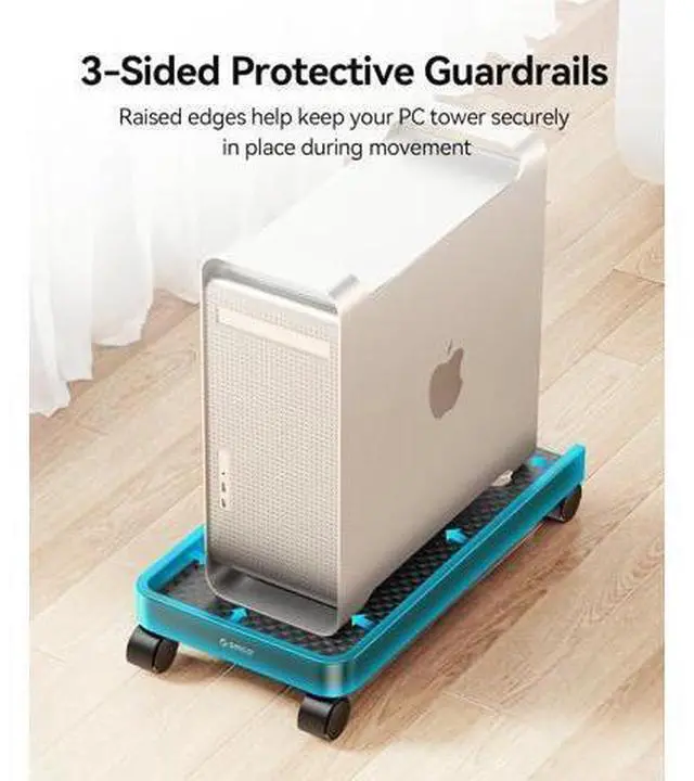Alt view image 4 of 7 - Mobile CPU Stand with Locking & Swivel Wheels, Universal Under Desk Computer Tower Stand for PC, Multi-Functional CPU Holder for Office & Home (17.9x8.74x0.86 Inches)