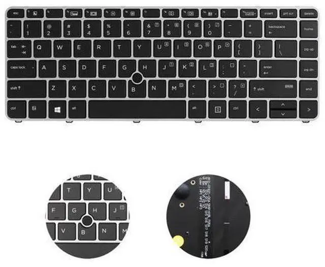 Alt view image 2 of 5 - New Backlit Keyboard for HP EliteBook 840 G3 840 G4 745 G3 745 G4 848 G3, P/N 901042-001 903008-001 836308-001 6037B0126901 Silver Frame US Layout Laptop Keyboard (not with Pointer)