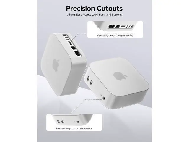 Alt view image 6 of 7 - Silicone Case for Apple Mac mini M4, Protective Cover, All-Round Protection Sleeve, Anti-Slip & Shockproof, Soft Matte Finish Shell, Lightweight, Durable & Heat-Resistant, White, TP24-2