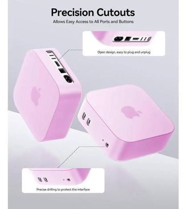 Alt view image 6 of 7 - Silicone Case for Apple Mac mini M4, Protective Cover, All-Round Protection Sleeve, Anti-Slip & Shockproof, Soft Matte Finish Shell, Lightweight, Durable & Heat-Resistant, Purple, TP24-2