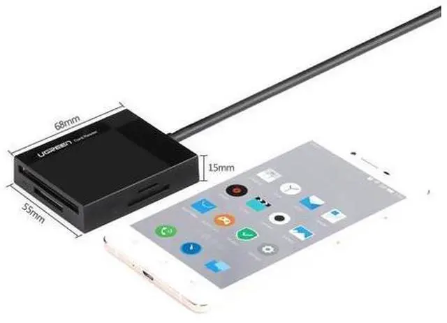 Alt view image 7 of 7 - SD Card Reader USB 3.0 Card Hub Adapter 5Gbps Read 4 Cards Simultaneously CF, CFI, TF, SDXC, SDHC, SD, MMC, Micro SDXC, Micro SD, Micro SDHC, MS, UHS-I (Black)