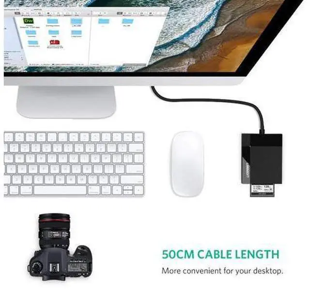 Alt view image 4 of 7 - SD Card Reader USB 3.0 Card Hub Adapter 5Gbps Read 4 Cards Simultaneously CF, CFI, TF, SDXC, SDHC, SD, MMC, Micro SDXC, Micro SD, Micro SDHC, MS, UHS-I (Black)