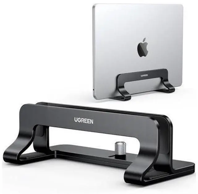 Main image of UGREEN Vertical Laptop Stand Holder for Desk Compatible with MacBook Pro, MacBook Air Stand Vertical Aluminum Adjustable for Up to 17.3 Inch Gaming Laptop, Black