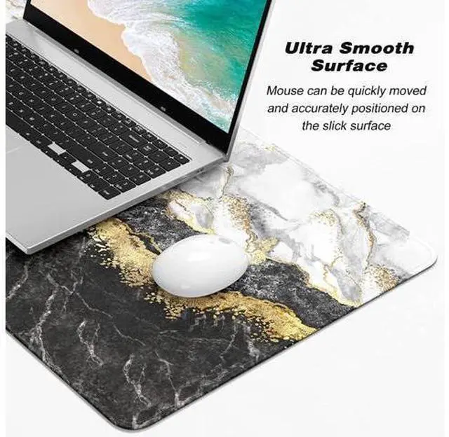 Alt view image 3 of 7 - Atufsuat Extended Gaming Mouse Pad, XL Large Mouse Mat 30 x 14 Inch, Big Computer Keyboard Mousepad, Waterproof Desk Pad with Stitched Edges and Non-Slip Base for Office Gaming, Black Cracked Marble