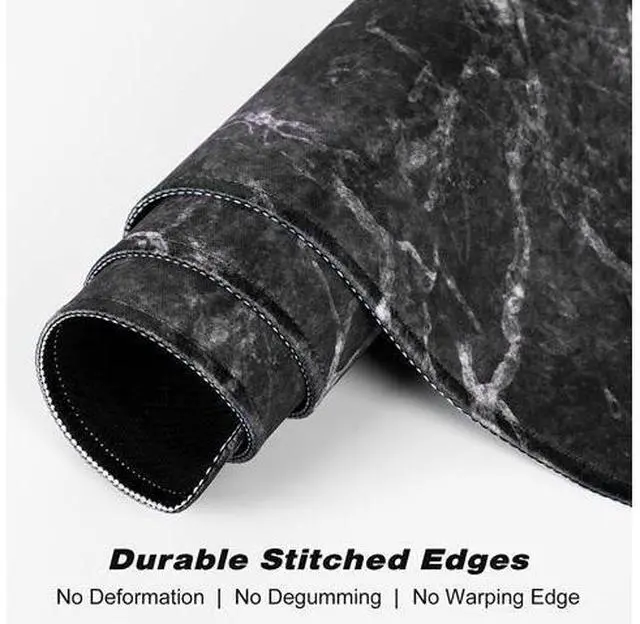 Alt view image 5 of 7 - Atufsuat Extended Gaming Mouse Pad, XL Large Mouse Mat 30 x 14 Inch, Big Computer Keyboard Mousepad, Waterproof Desk Pad with Stitched Edges and Non-Slip Base for Office Gaming, Black Cracked Marble