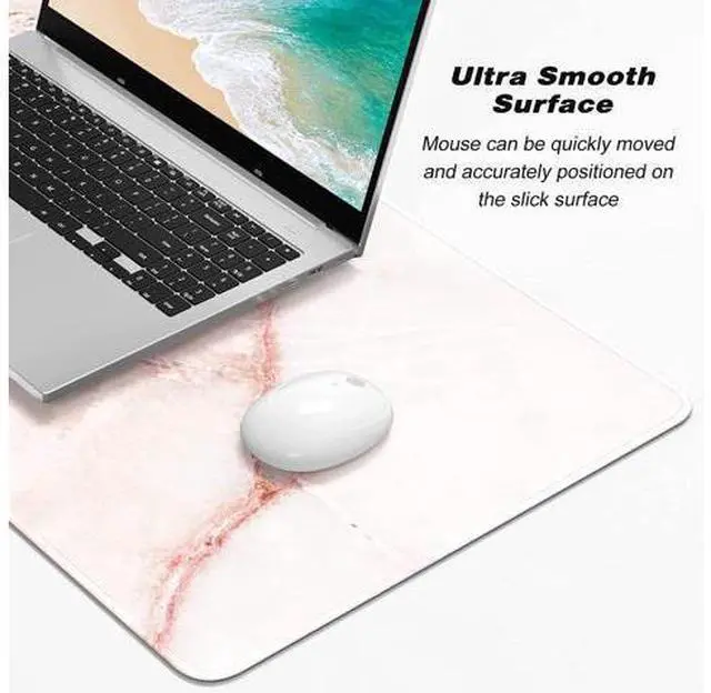 Alt view image 3 of 7 - Atufsuat Extended Gaming Mouse Pad, XL Large Mouse Mat 30 x 14 Inch, Big Computer Keyboard Mousepad, Waterproof Desk Pad with Stitched Edges and Non-Slip Base for Office Gaming, Light Pink Marble