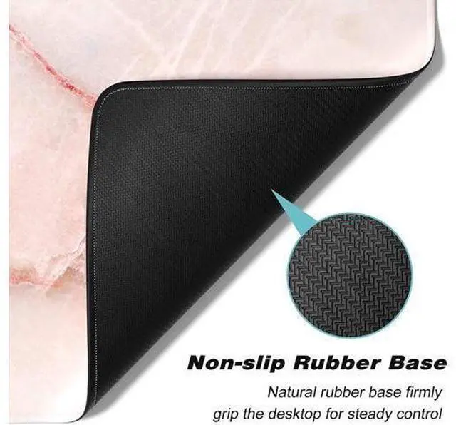 Alt view image 4 of 7 - Atufsuat Extended Gaming Mouse Pad, XL Large Mouse Mat 30 x 14 Inch, Big Computer Keyboard Mousepad, Waterproof Desk Pad with Stitched Edges and Non-Slip Base for Office Gaming, Light Pink Marble