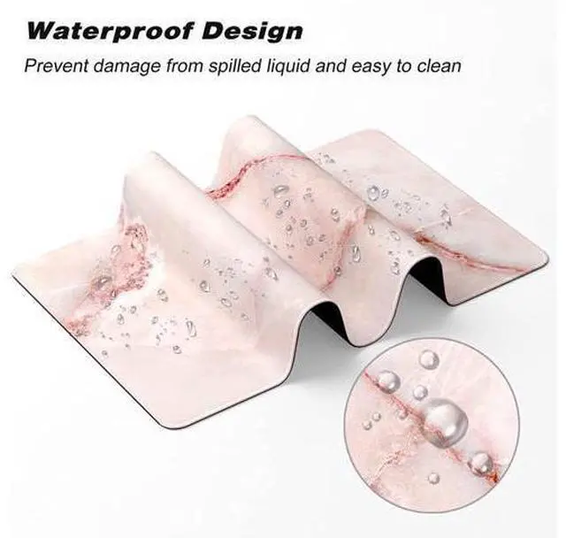 Alt view image 6 of 7 - Atufsuat Extended Gaming Mouse Pad, XL Large Mouse Mat 30 x 14 Inch, Big Computer Keyboard Mousepad, Waterproof Desk Pad with Stitched Edges and Non-Slip Base for Office Gaming, Light Pink Marble