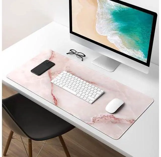 Alt view image 7 of 7 - Atufsuat Extended Gaming Mouse Pad, XL Large Mouse Mat 30 x 14 Inch, Big Computer Keyboard Mousepad, Waterproof Desk Pad with Stitched Edges and Non-Slip Base for Office Gaming, Light Pink Marble