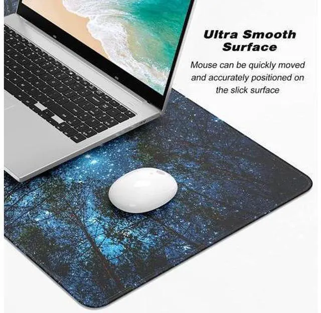 Alt view image 3 of 7 - Atufsuat Extended Gaming Mouse Pad, XL Large Mouse Mat 30 x 14 Inch, Big Computer Keyboard Mousepad, Waterproof Desk Pad with Stitched Edges and Non-Slip Base for Women Office Gaming, Galaxy Tree