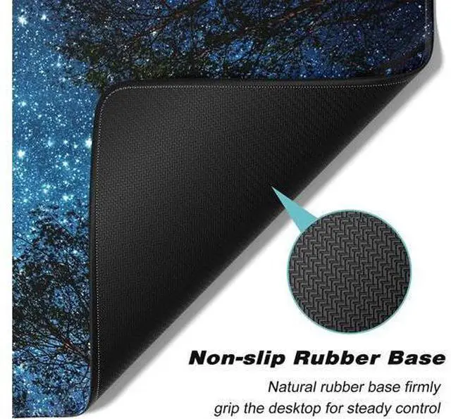 Alt view image 4 of 7 - Atufsuat Extended Gaming Mouse Pad, XL Large Mouse Mat 30 x 14 Inch, Big Computer Keyboard Mousepad, Waterproof Desk Pad with Stitched Edges and Non-Slip Base for Women Office Gaming, Galaxy Tree