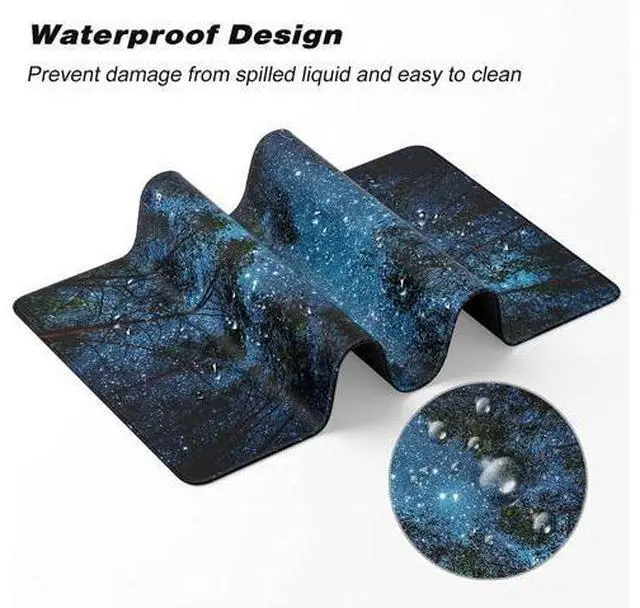 Alt view image 6 of 7 - Atufsuat Extended Gaming Mouse Pad, XL Large Mouse Mat 30 x 14 Inch, Big Computer Keyboard Mousepad, Waterproof Desk Pad with Stitched Edges and Non-Slip Base for Women Office Gaming, Galaxy Tree