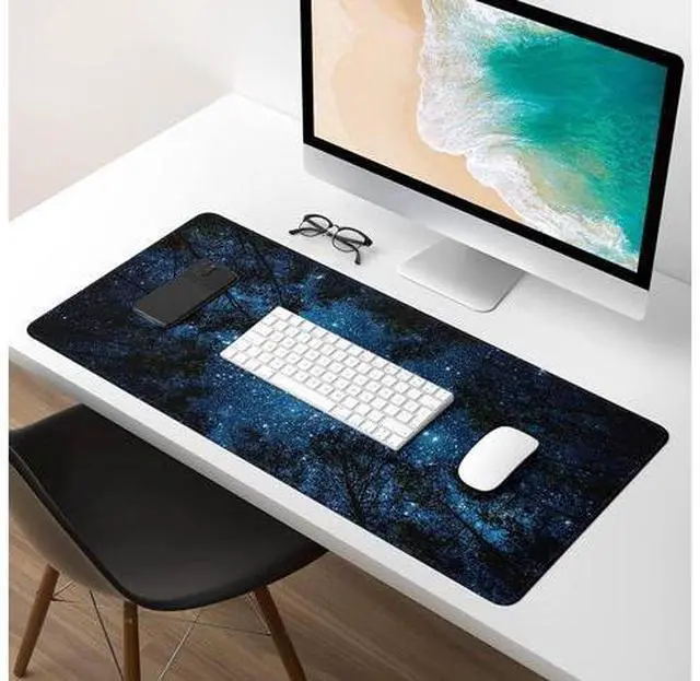Alt view image 7 of 7 - Atufsuat Extended Gaming Mouse Pad, XL Large Mouse Mat 30 x 14 Inch, Big Computer Keyboard Mousepad, Waterproof Desk Pad with Stitched Edges and Non-Slip Base for Women Office Gaming, Galaxy Tree