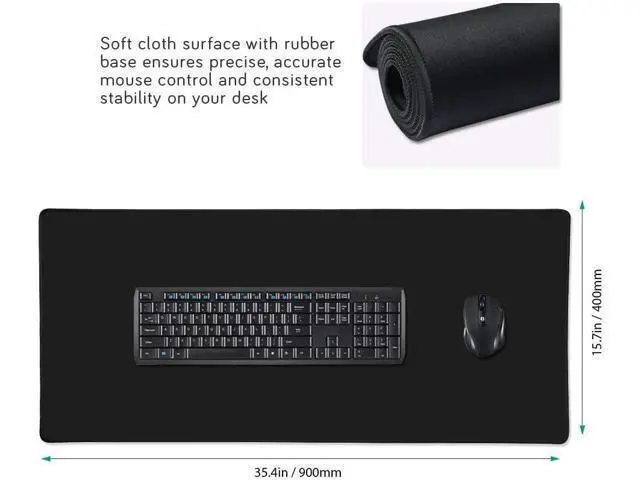 Alt view image 2 of 7 - Cmhoo XXL Professional Large Mouse Pad & Computer Game Mouse Mat (35.4x15.7x0.12IN, 90x40 Black)
