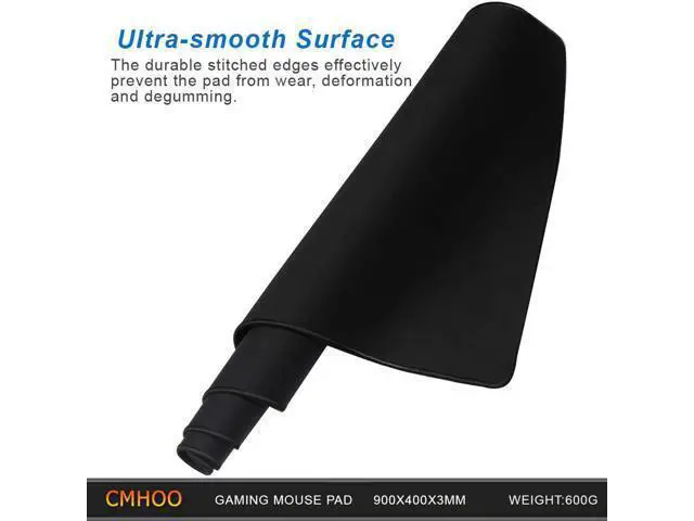 Alt view image 5 of 7 - Cmhoo XXL Professional Large Mouse Pad & Computer Game Mouse Mat (35.4x15.7x0.12IN, 90x40 Black)