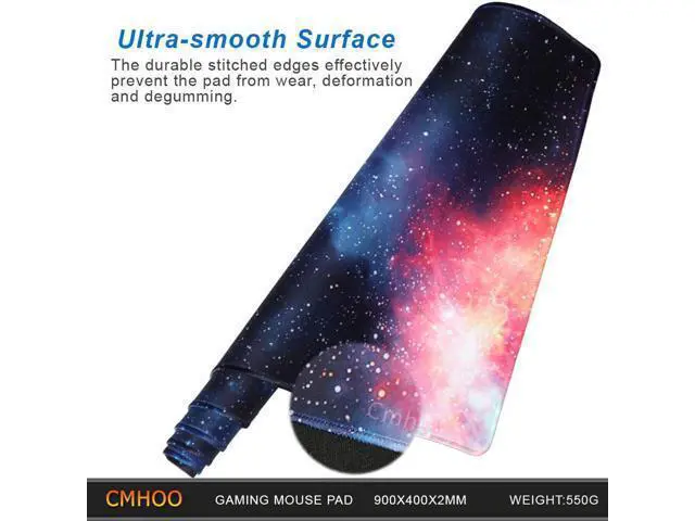Alt view image 4 of 7 - Cmhoo XXL Professional Large Mouse Pad & Computer Game Mouse Mat (35.4x15.7x0.1IN, 90x40 sky002)