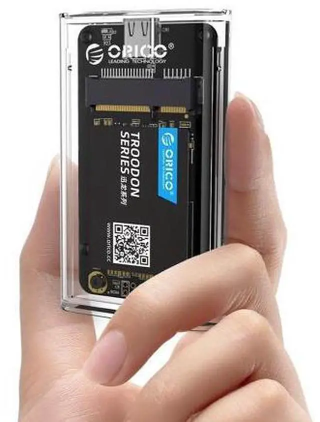 Main image of USB 3.0 mSATA SSD Enclosure, 5Gbps Transparent External SSDs Adapter with USB-C to C/A Cable, UASP & Trim Support, Up to 2TB Capacity, Portable PC Case for 3050 mSATA Solid State Drive- TC10