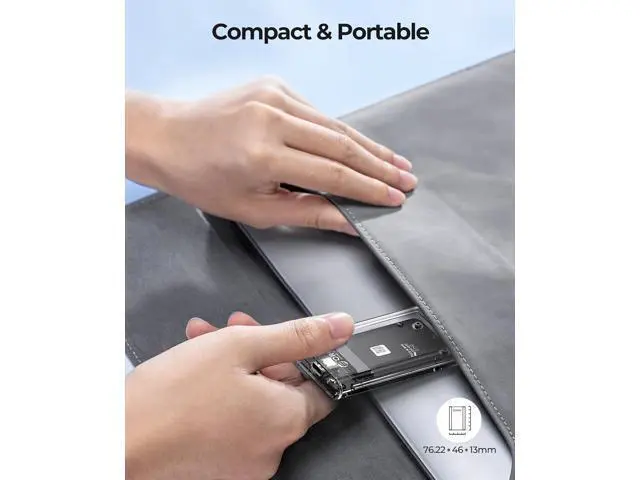Alt view image 6 of 7 - USB 3.0 mSATA SSD Enclosure, 5Gbps Transparent External SSDs Adapter with USB-C to C/A Cable, UASP & Trim Support, Up to 2TB Capacity, Portable PC Case for 3050 mSATA Solid State Drive- TC10