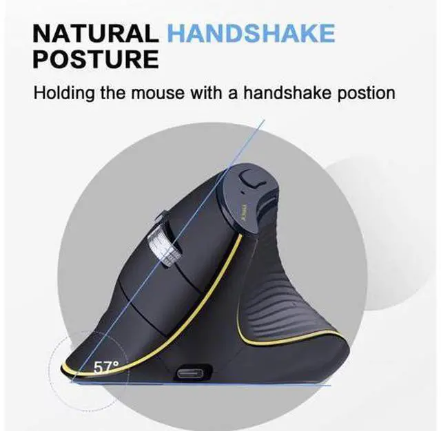 Alt view image 2 of 7 - Ergonomic Wireless Bluetooth Vertical Silent Mouse, Rechargeable with Backlight and Fast Scrolling, Suitable for Laptop,Desktop,PC,MacBook