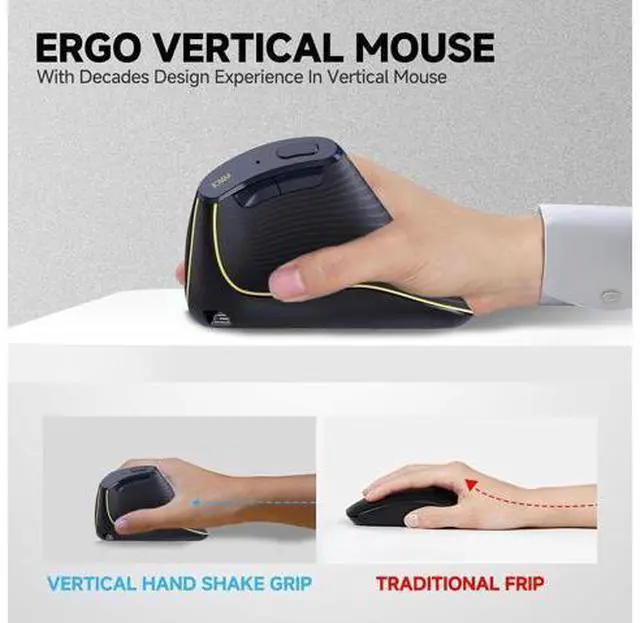 Alt view image 6 of 7 - Ergonomic Wireless Bluetooth Vertical Silent Mouse, Rechargeable with Backlight and Fast Scrolling, Suitable for Laptop,Desktop,PC,MacBook