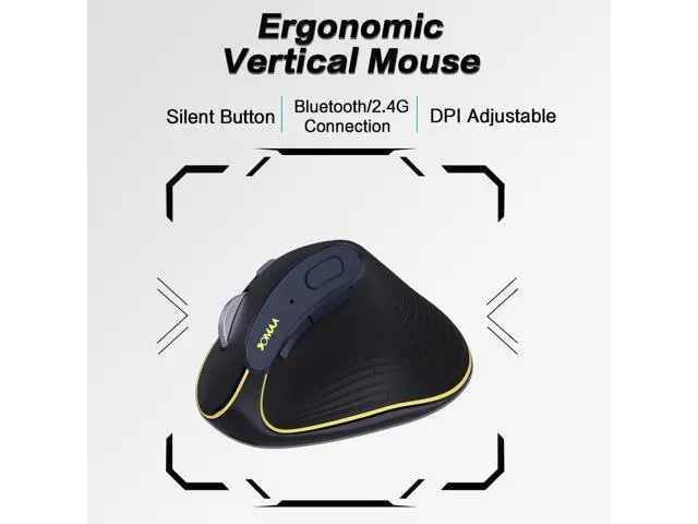 Alt view image 7 of 7 - Ergonomic Wireless Bluetooth Vertical Silent Mouse, Rechargeable with Backlight and Fast Scrolling, Suitable for Laptop,Desktop,PC,MacBook