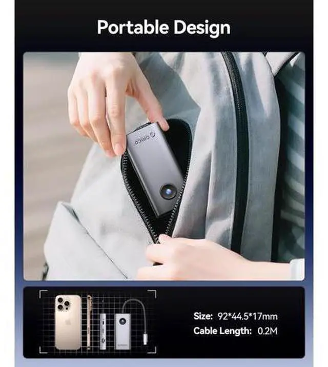 Alt view image 7 of 7 - USB C Docking Station, 6-in-1 Laptop Docking Station with HDMI 4K@30Hz, 1000Mbps Ethernet, 100W PD, 3xUSB-A 3.0, USB C Dock Compatible with MackBook/Dell XPS/HP/Surface