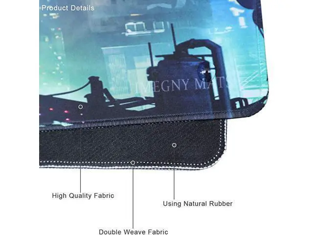 Alt view image 4 of 7 - Extended Gaming Mouse Pad, Portable Mat for Keyboard & Mouse with Stitched Edges + Non-Slip Rubber Base (90x40 Green city005)