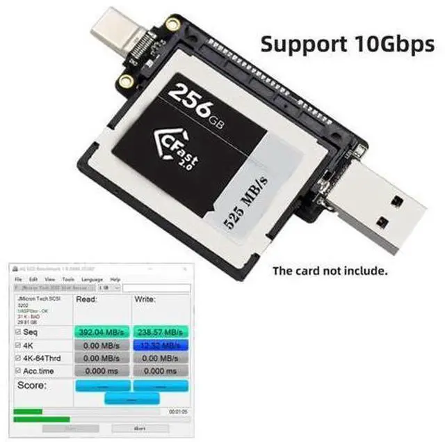 Alt view image 5 of 7 - USB-C USB3.0 Type-C to CFast 2.0 Card Adapter PCBA CFast Card Reader for Desktop Laptop