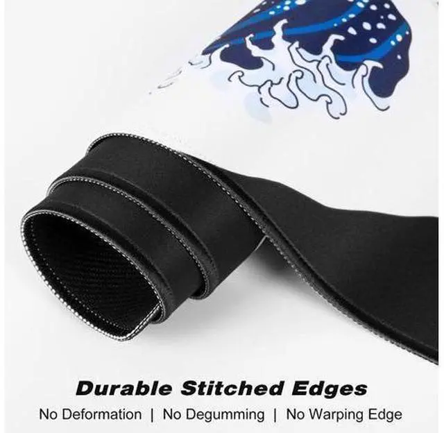Alt view image 5 of 7 - Extended Gaming Mouse Pad, Xxl Large Desk Pad 30 X 14 Inch, Big Computer Keyboard Mousepad, Waterproof Mouse Mat With Stitched Edges And Non-Slip Base For Women Office Gaming, Sea Waves