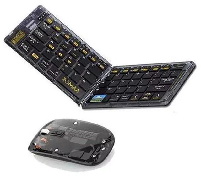 Main image of Foldable Keyboard and Mouse,Wireless Folding Bluetooth Keyboard and Mouse Combo,Ultra Slim,Rechargeable,Silent,Portable Travel Keyboard for Laptop,Tablet,Phone,Windows, iOS, Android,and macOS (Black)