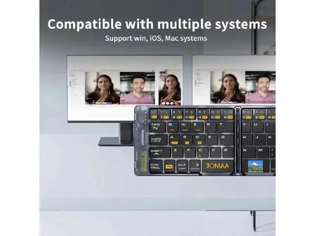 Alt view image 6 of 7 - Foldable Keyboard and Mouse,Wireless Folding Bluetooth Keyboard and Mouse Combo,Ultra Slim,Rechargeable,Silent,Portable Travel Keyboard for Laptop,Tablet,Phone,Windows, iOS, Android,and macOS (Black)