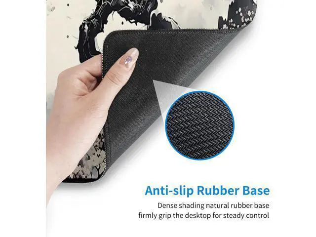 Alt view image 3 of 7 - Japanese Mouse Pad, Large Japanese Desk Mat, XL Anime Gaming Keyboard Mat, Non-Slip Rubber Base, Big Extended Desk Protector for Home Office, 31.5x11.8