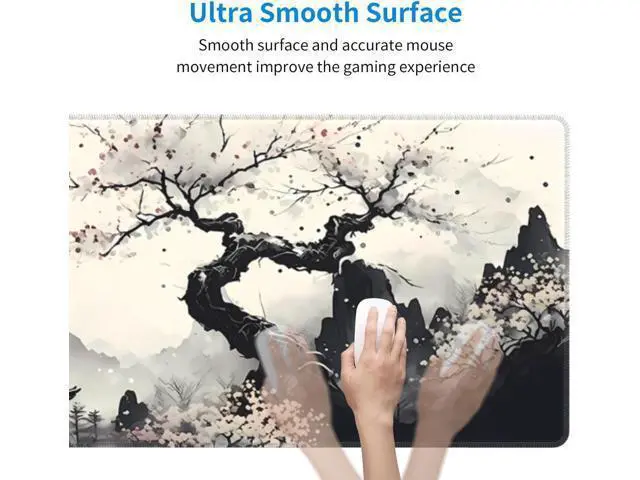 Alt view image 5 of 7 - Japanese Mouse Pad, Large Japanese Desk Mat, XL Anime Gaming Keyboard Mat, Non-Slip Rubber Base, Big Extended Desk Protector for Home Office, 31.5x11.8