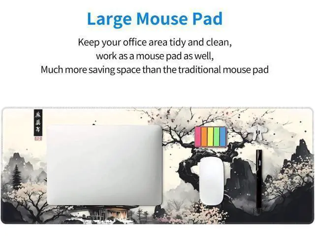 Alt view image 7 of 7 - Japanese Mouse Pad, Large Japanese Desk Mat, XL Anime Gaming Keyboard Mat, Non-Slip Rubber Base, Big Extended Desk Protector for Home Office, 31.5x11.8
