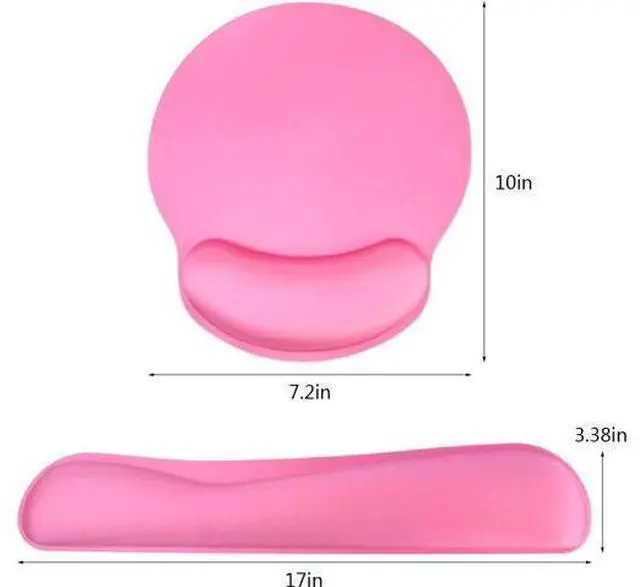 Alt view image 6 of 6 - Keyboard Wrist Rest Pad Mouse Pad, Memory Foam, Rest Pads Sets for Comfortable Typing & Wrist Pain Relief, Anti-Slip Rubber Base (Rose Pink)