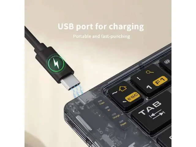 Alt view image 2 of 7 - Foldable Keyboard and Mouse,Wireless Folding Bluetooth Keyboard and Mouse Combo,Ultra Slim,Rechargeable,Silent,Portable Travel Keyboard for Laptop,Tablet,Phone,Windows, iOS, Android,and macOS (Black)