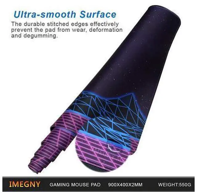 Alt view image 5 of 7 - Large Gaming Mouse Pad, Extended Xxl Desk Pad & Non-Slip Rubber Mat For Mice And Keyboard With Stitched Edges (90X40 Zisesun011)