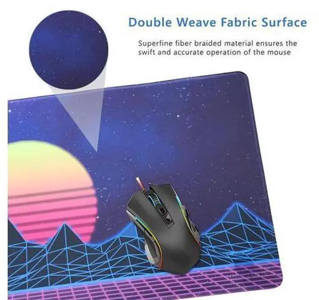 Alt view image 6 of 7 - Large Gaming Mouse Pad, Extended Xxl Desk Pad & Non-Slip Rubber Mat For Mice And Keyboard With Stitched Edges (90X40 Zisesun011)