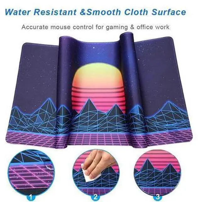 Alt view image 7 of 7 - Large Gaming Mouse Pad, Extended Xxl Desk Pad & Non-Slip Rubber Mat For Mice And Keyboard With Stitched Edges (90X40 Zisesun011)